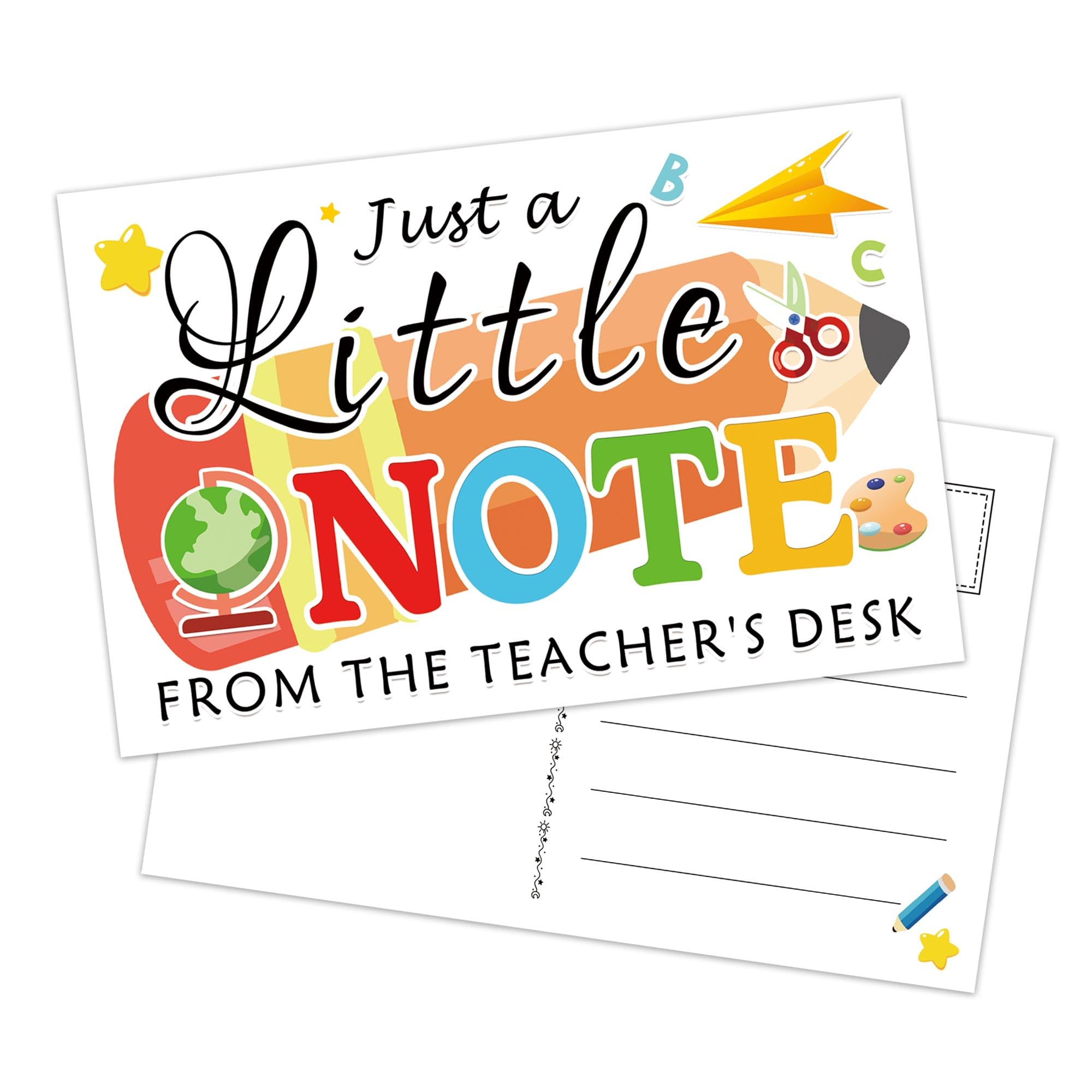 Well Tile 50 Pack Teacher Mail Postcards Teacher Notes Home to Parents, Positive Behavior Cards Happy Note from Teachers Desk for Kindergarten