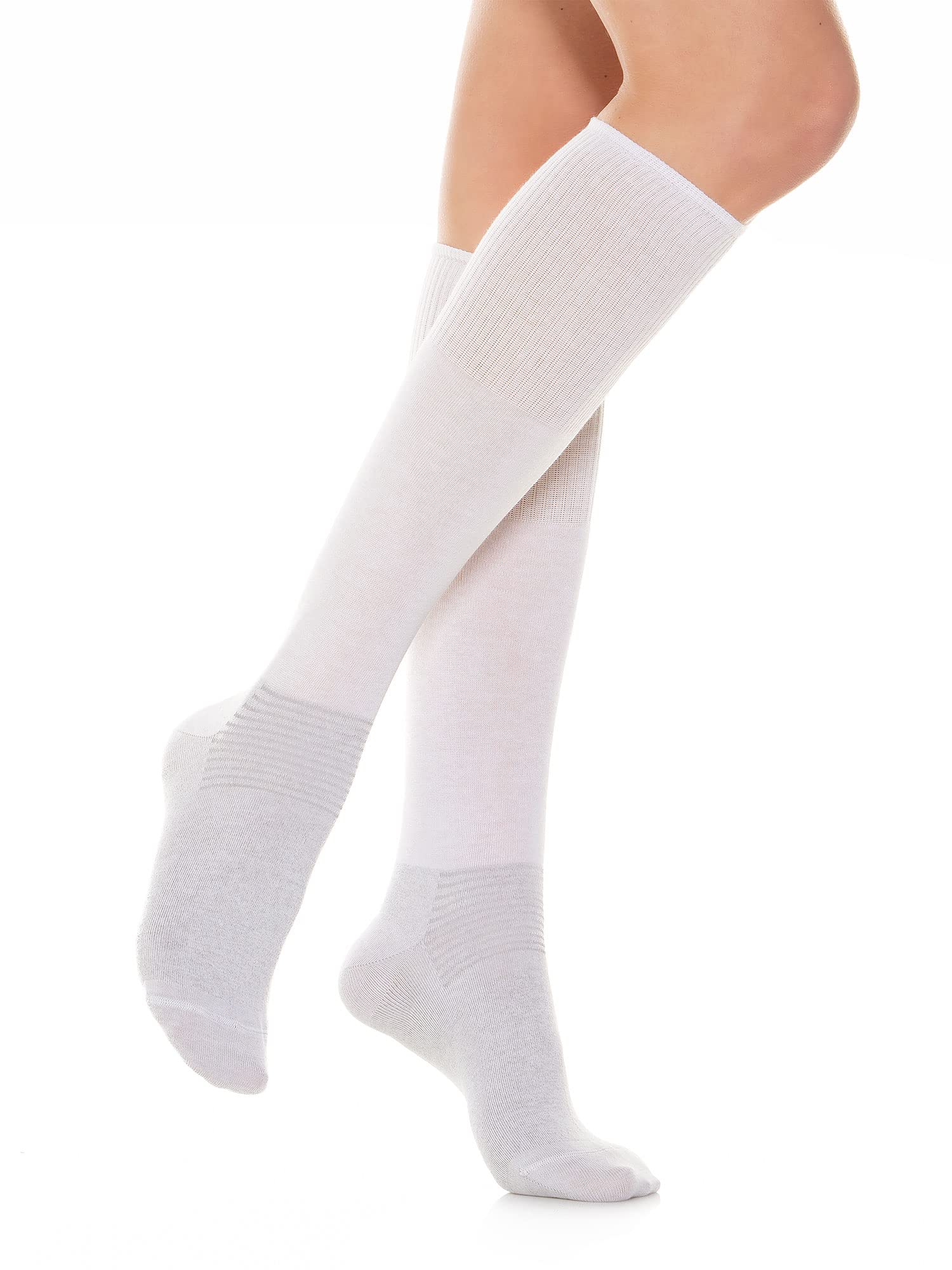 Relaxsan 550L Socken für Diabetiker Herren und Damen, Kniestrümpfe ohne Naht, ohne Gummi, Baumwolle und Silber
