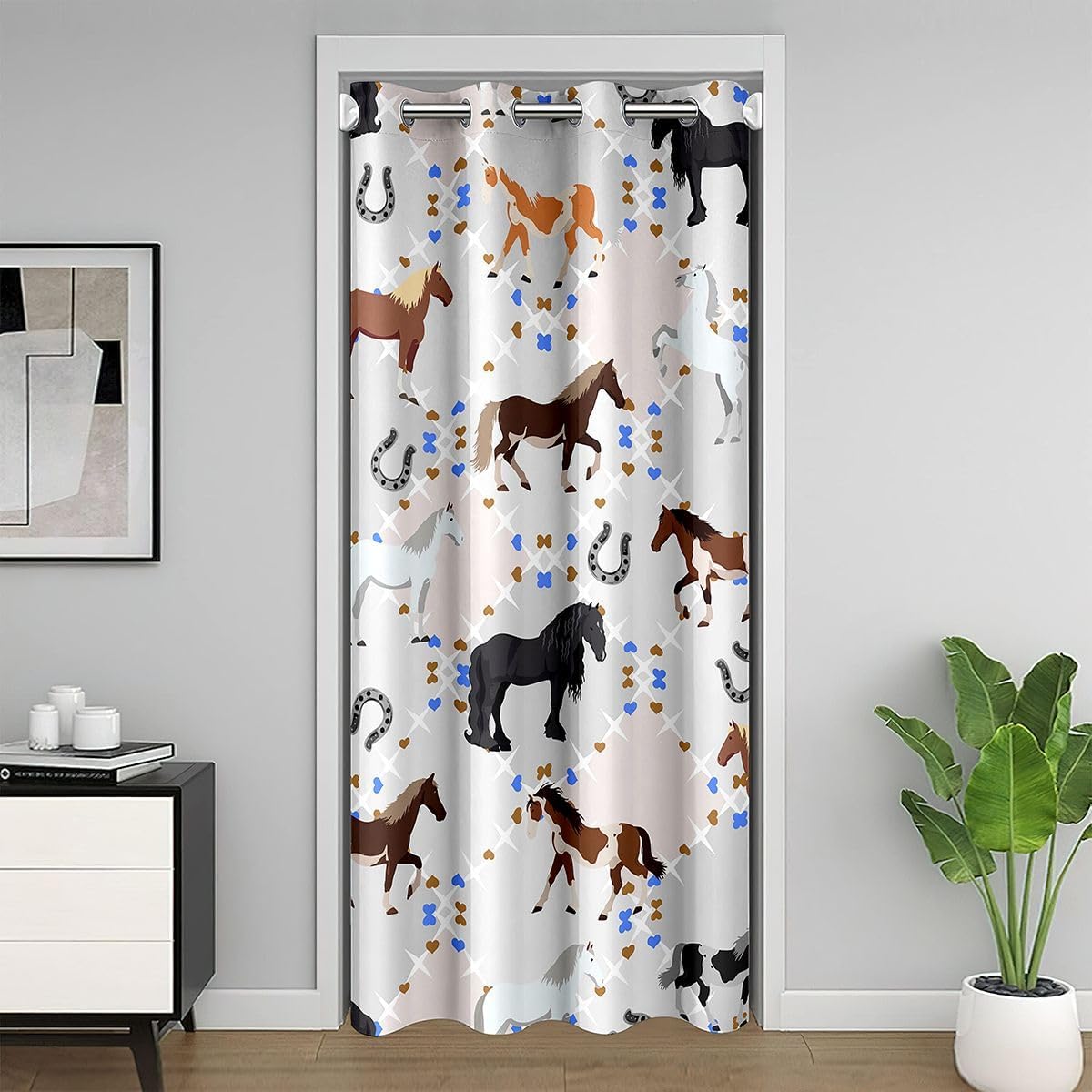 Japanese Door Curtain for Doorway Privacy, Japan Fuji Mountain Closet Door Cover Curtain for Bedroom Living Room, Sakura Floral Insulated Thermal Curtain, Room Divider Curtain Cover 34x80 Inch 1 Panel