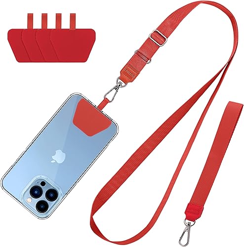 Miniatura 12 de CACOE Cordón para teléfono, 2 unidades, 1 correa ajustable para el cuello, 1 correa de muñeca, 2 almohadillas, cordón universal multifuncional