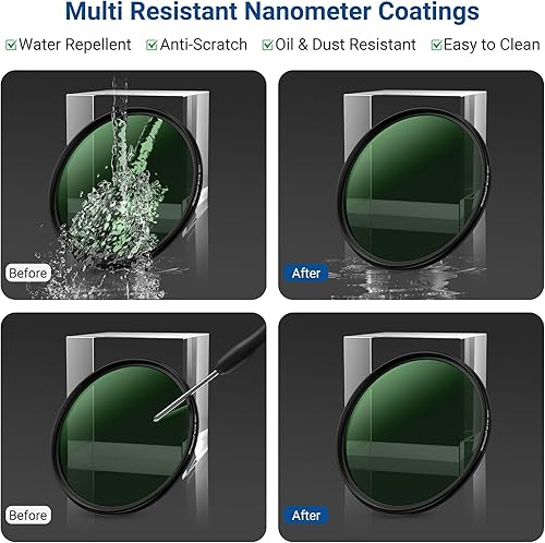 Miniatura 6 de PROfezzion Filtro polarizador circular de 2.638 in 12 capas multicapa MC CPL Filtro polarizador circular para lentes de cámara con vidrio óptico