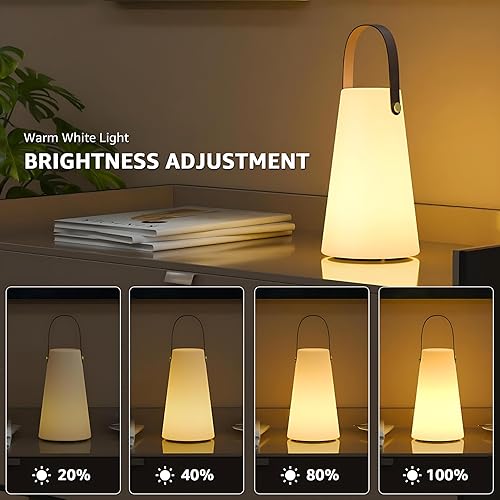 Miniatura 3 de Faroles para exteriores, linterna de campamento recargable con impermeabilidad IP44, funciona con pilas, lámpara de mesa inalámbrica portátil con