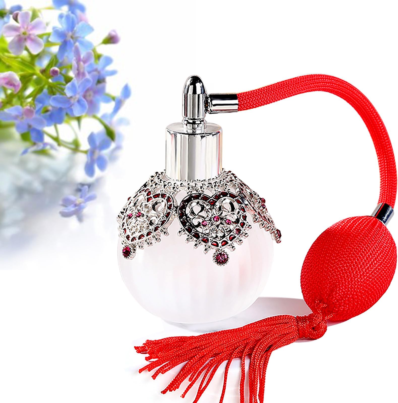 Vintage Perfume Bottle Atomiser, 50 ml Refillable Art Vintage Crystal Perfume Bottle Perfume Bottles Long Tassel for Women or Girls Home Decoration Wedding Gifts Home Decor