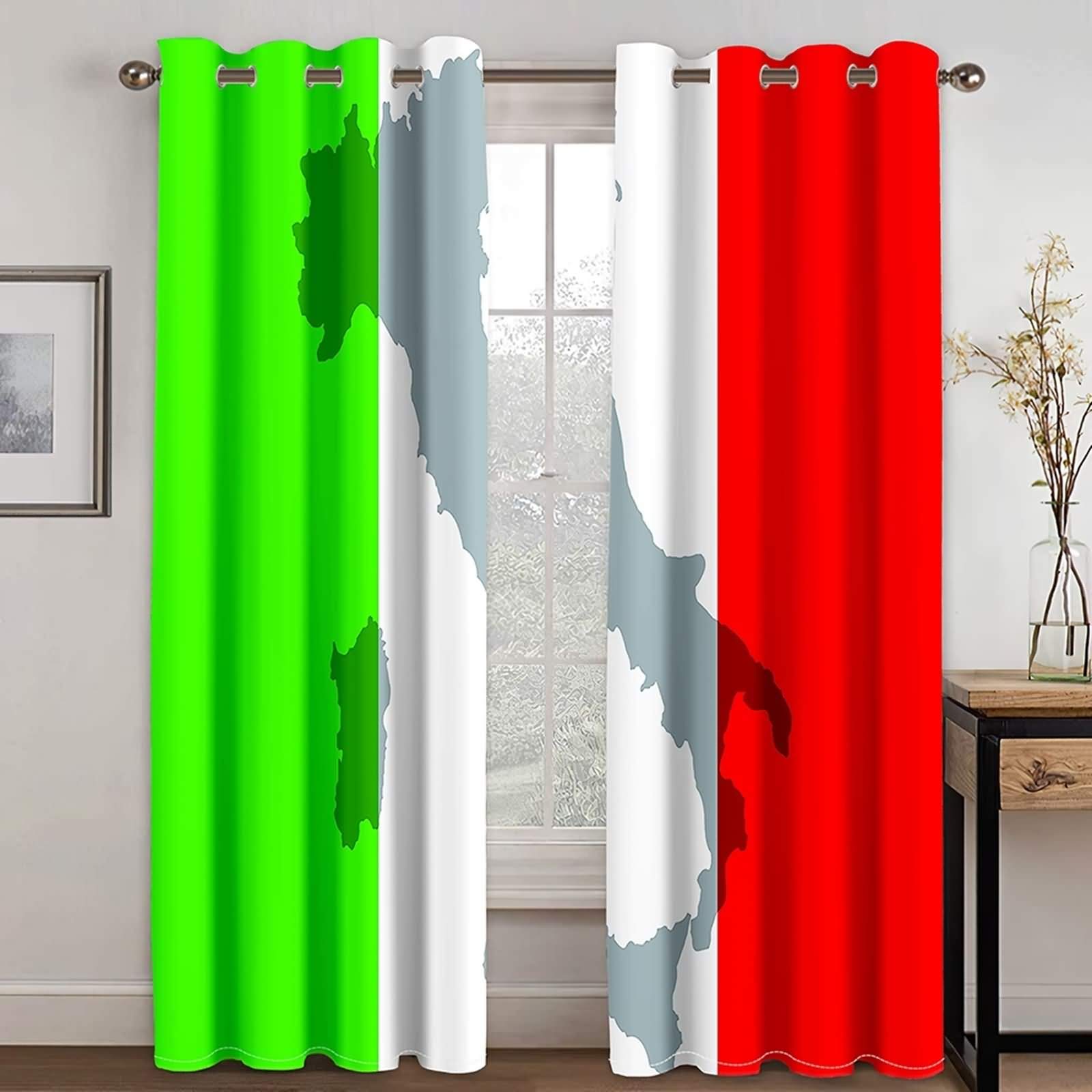 Rideau occultant imprimé en polyester durable motif Italie