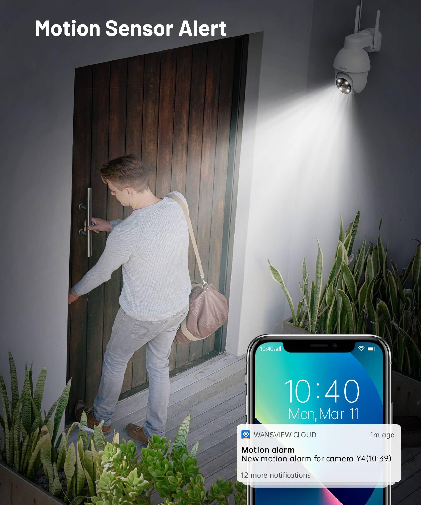 GALAYOU Camara Vigilancia WiFi Exterior - 2K Camaras IP Vigilancia Domicilio WiFi 360° con Visión Nocturna en Color, Alerta de Movimiento, 24/7 Grabación en Tarjeta TF, IP65, Compatible Alexa