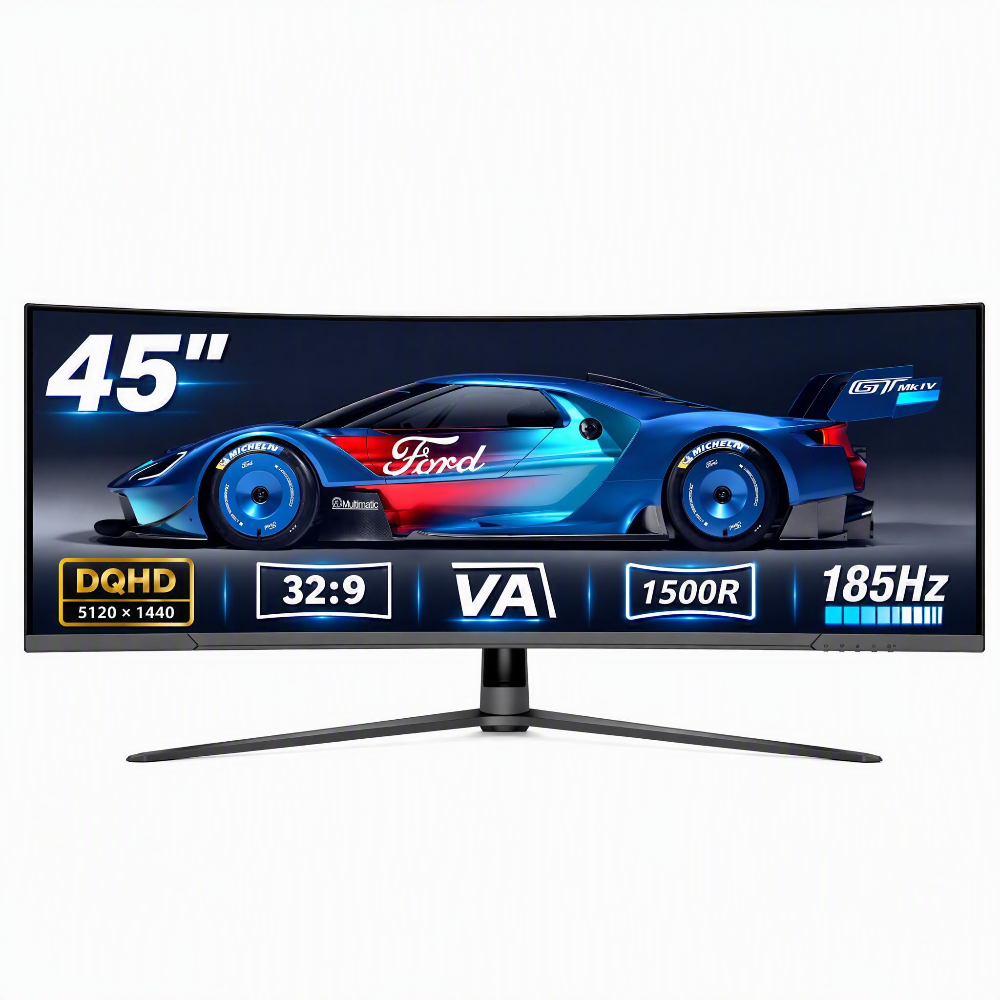 Gawfolk 45 Inch Curved Ultrawide Gaming Monitor 185Hz DQHD 5120x1440