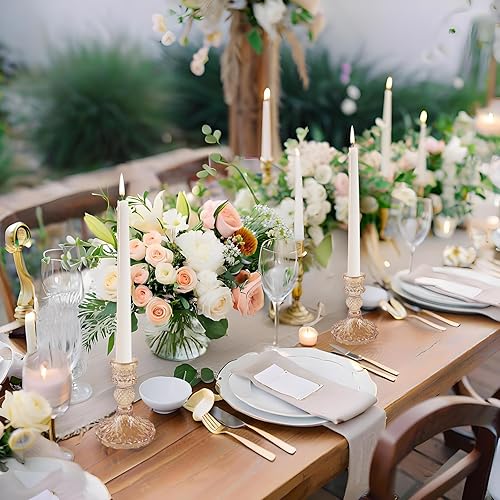 Miniatura 4 de Portavelas de cristal, portavelas cónico a rayas, juego de 6 candelabros para centros de mesa, decoración del hogar, bodas, festivales y fiestas