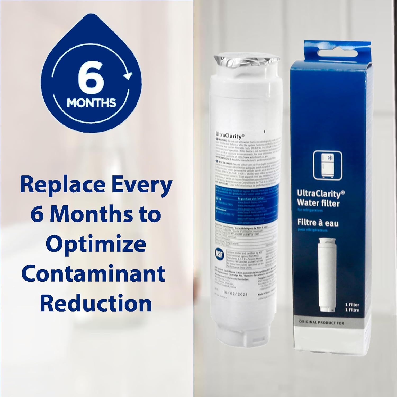 US-Based Supplier – UltraClarity 11034152 BORPLFTR10 REPLFLTR10 fits for Bosch Thermador GAGGENAU Refrigerator Water Filter – NSF Certified (National Sanitation Foundation) (3)