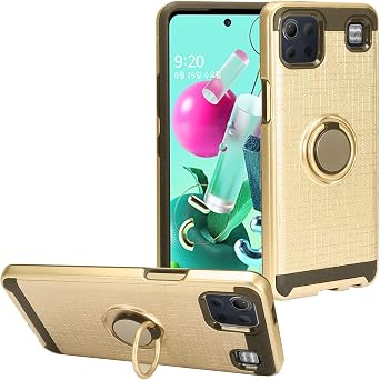 for LG K92 5G LM-K920 - Phone Case w/Ring Stand - RS2 Gold