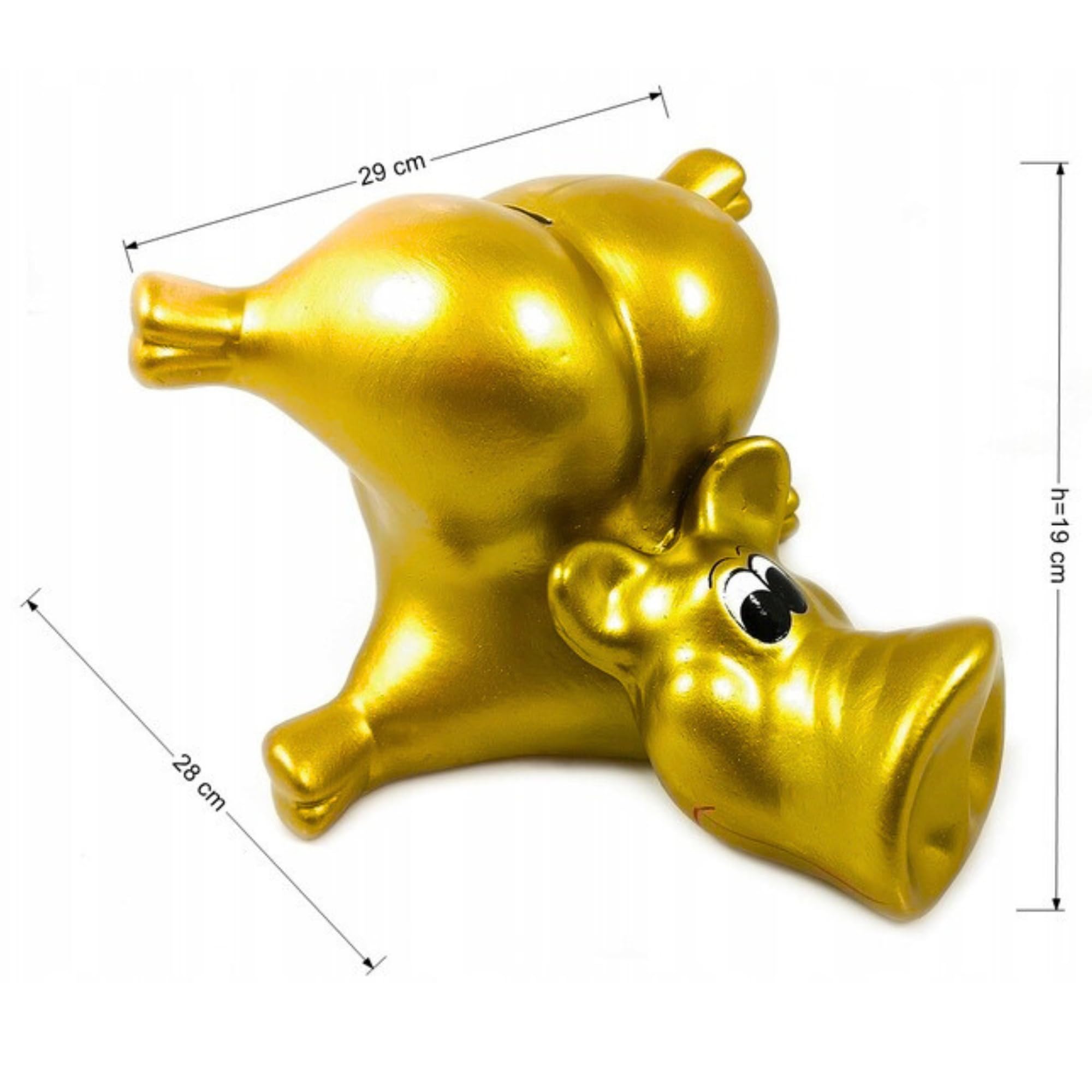 XL Keramik Sparschwein Gold – XXL Spardose ohne Öffnung, große Sparbüchse & Geldbox als Geldgeschenk für Erwachsene & Kinder, dekorative Schweinchen Sparbüchse