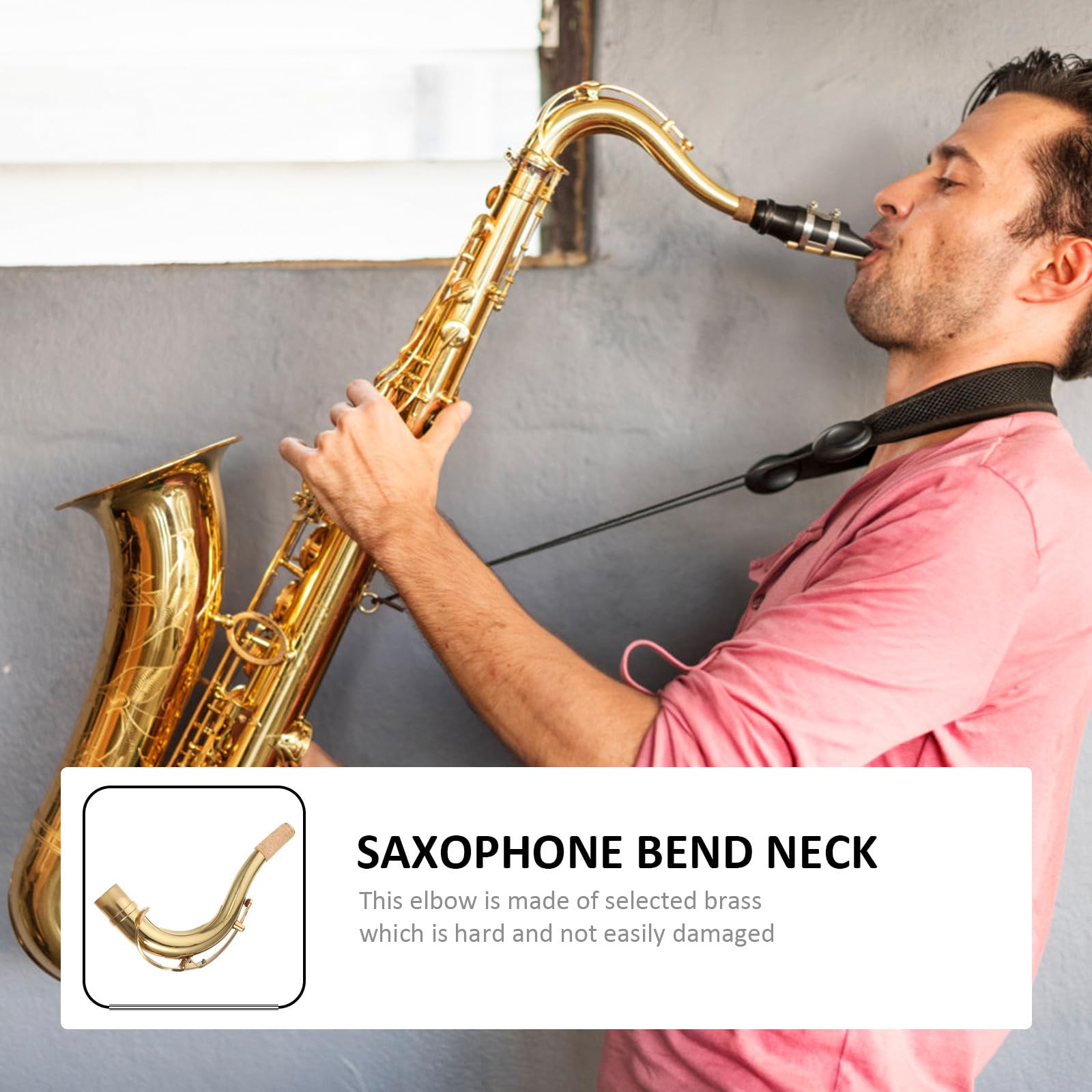 TOYANDONA Collo per Sassofono in Ottone Dorato, Accessorio di Ricambio Professionale e Conveniente per Sassofono, Parte di Sostituzione per Musicisti Amatori e Professionisti
