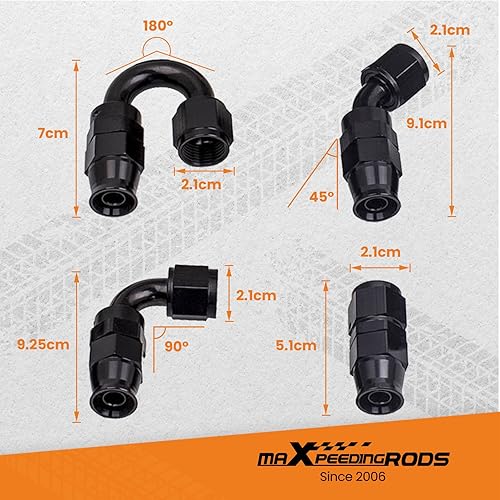 Miniatura 6 de maXpeedingrods Kit de línea de combustible 10AN 20 pies, manguera de línea de combustible trenzada de nailon E85 con 10 piezas de manguera de PTFE