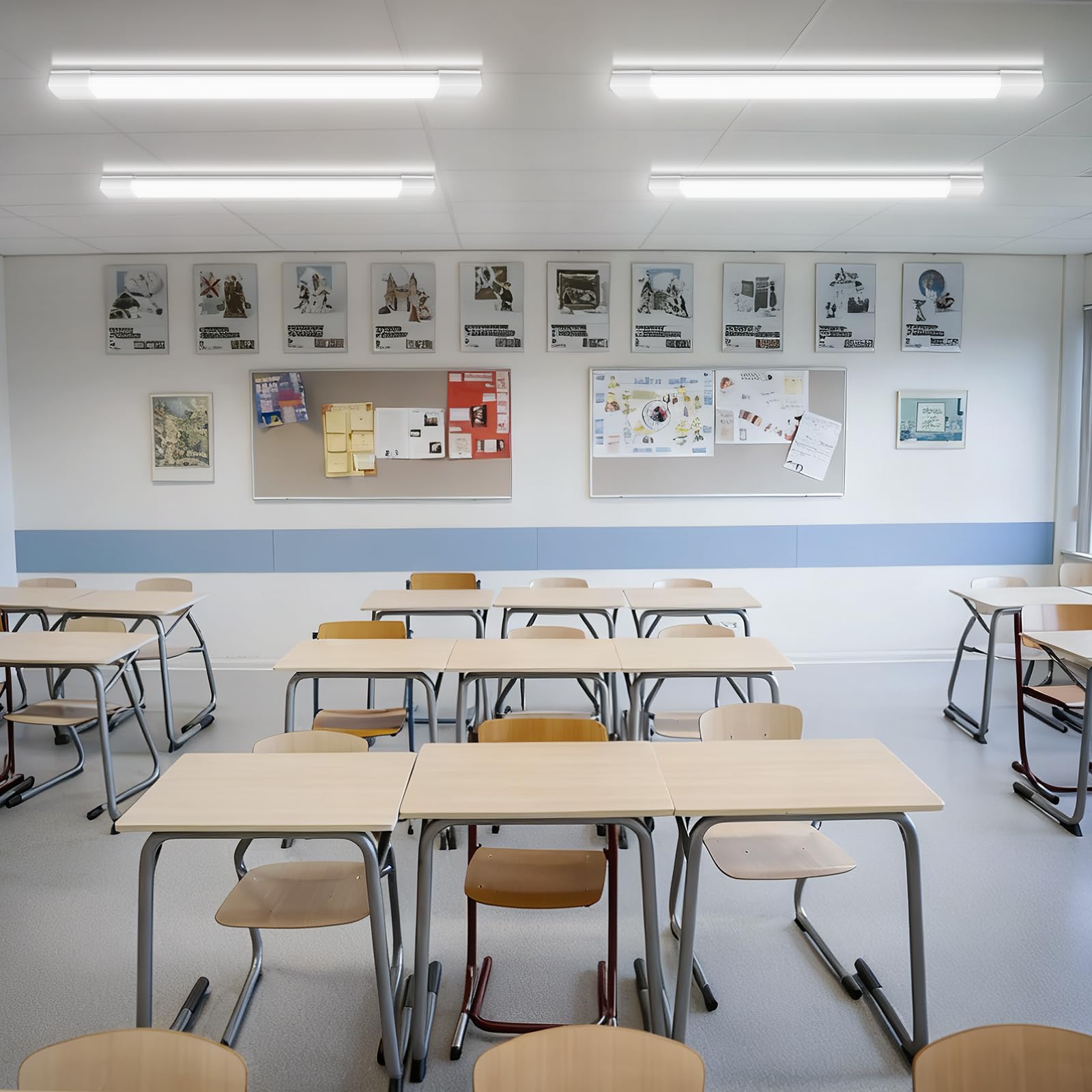 Neon Led 120CM, 36W 3960LM Plafoniera IP65 Impermeabile, Lampada da Soffitto 4000K, Tubo LED per Cucina Officina Ufficio Bagno Seminterrato Magazzino