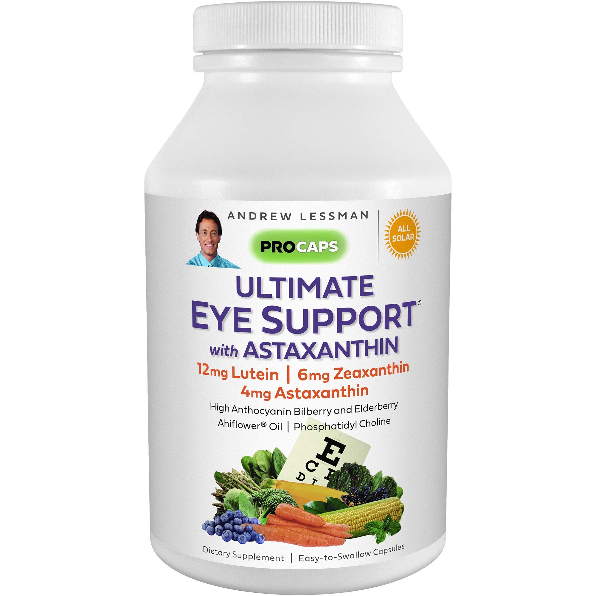 Andrew LessmanUltimate Eye Support with Astaxanthin 30 Softgels – 12mg Lutein, 6mg Zeaxanthin, 4mg Astaxanthin, Bilberry, Key Nutrients to Support Eye Health & Promote Healthy Vision. No Additives
