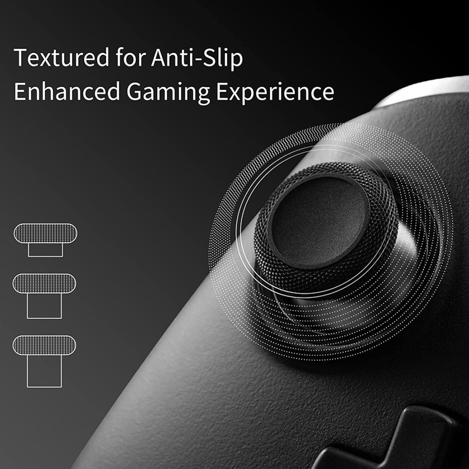 GuliKit KK Ring Thumbstick Kit, 3 Pair of Joystick Replacement Magnetic Analog Thumbstick Swap Set Stick Cap for Kingkong 2 & 2 pro Controller - Black