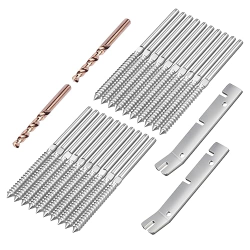 BLIKA Paquete de 40 Tornillos Swage Lag de Rosca Derecha e Izquierda de Acero Inoxidable T316 para Postes de Madera de Kit de Barandilla de Cable de