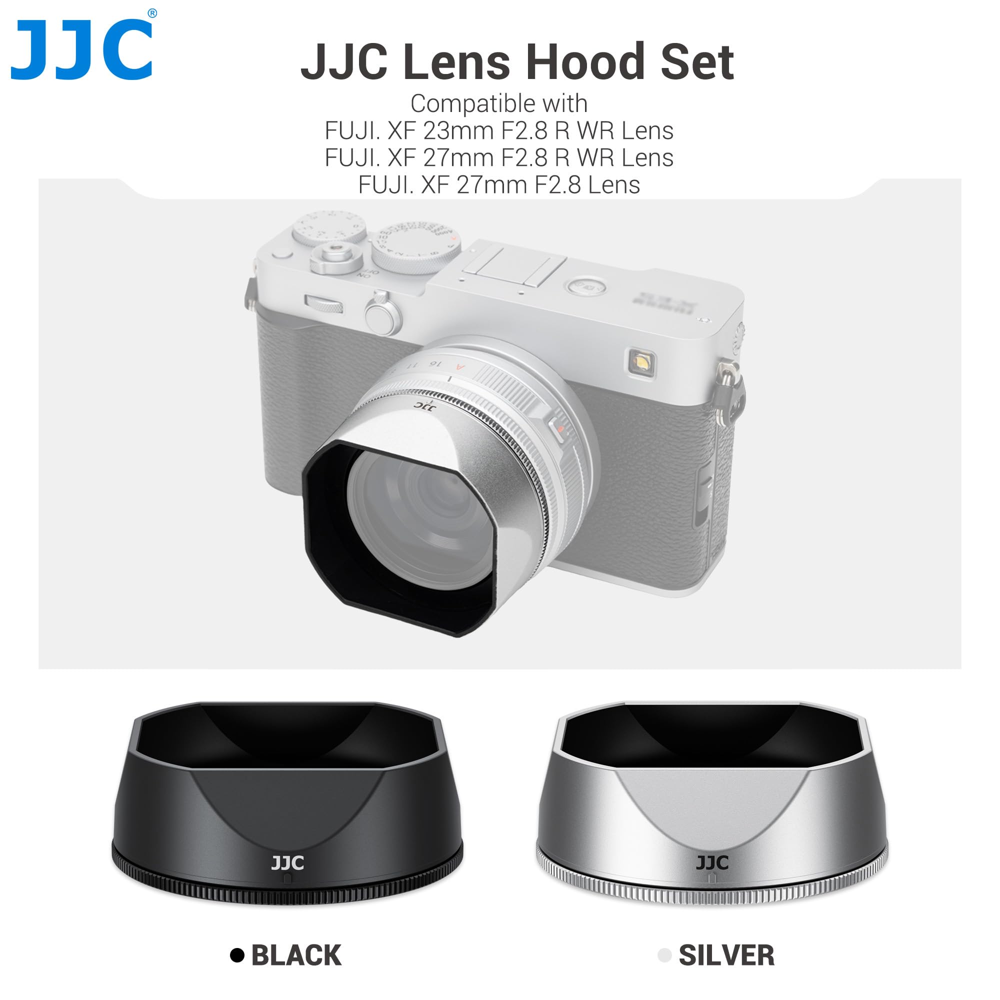 JJC Paraluce per X-E5 con anello adattatore magnetico compatibile con Fujifilm XF 23 mm F2.8 R WR, XF 27 mm F2.8 R WR, XF27 mm F/2.8, compatibile con filtro da 39 mm e copriobiettivo, sostituisce