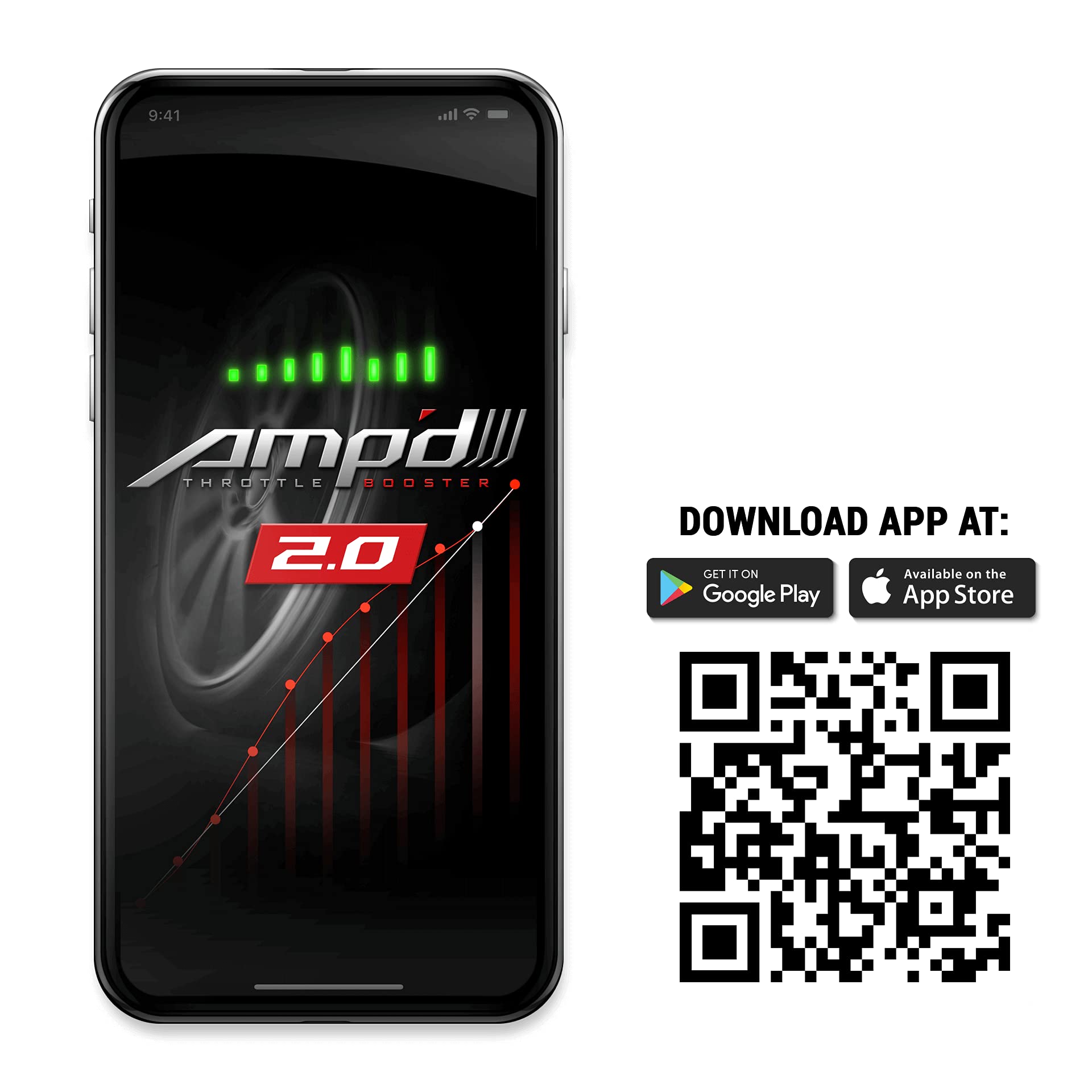 Amp'D 28867-D2 Throttle Booster 2.0 with Bluetooth Switch