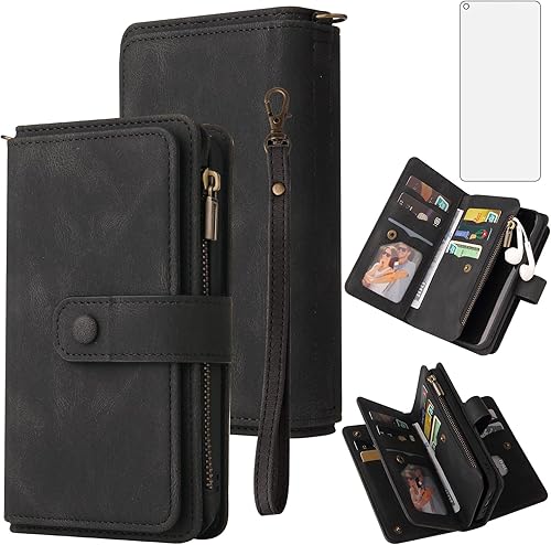 Asuwish Funda de teléfono para OnePlus Nord N20 5G Funda tipo cartera con protector de pantalla de vidrio templado y correa para la muñeca con tapa