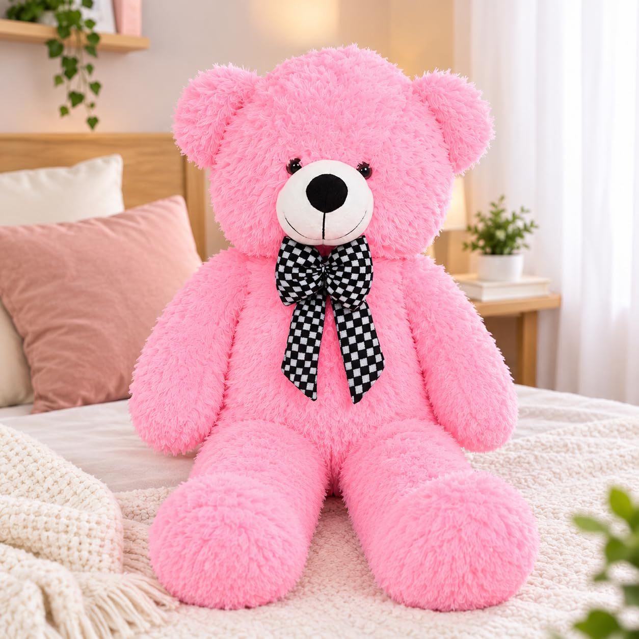 Click to enlarge DIKANG 3 FEET Teddy Bear Soft Toys for Kids | Soft Toys for Baby Girl | Plush Soft Toys for Baby Boys and Girls | Teddy Bear Soft Toy for Kids (3 FEET, Pink Teddy Bear)