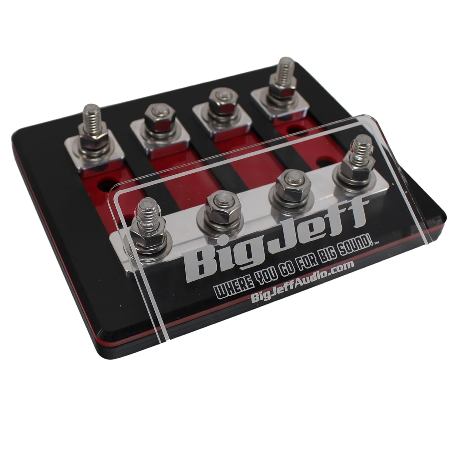 4 Spot Heavy Duty ANL Fuse Distribution Block w/Acrylic Big Jeff Audio Cover