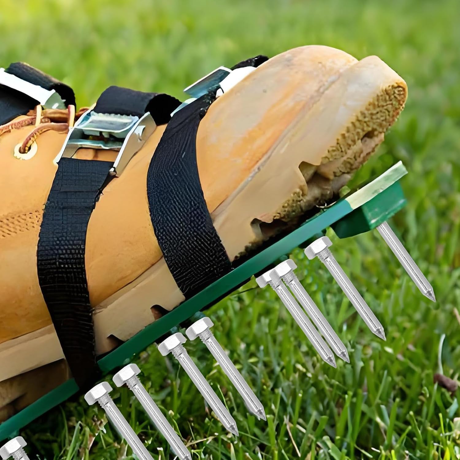 Yardwe Lawn Aerator Shoes Spikes Replacement 30pcs Shoe Spikes Pegs for Grass Aeration Soil Aerator Pegs for Yard Garden Lawn Care Manual Aeration Tool Accessory image 2