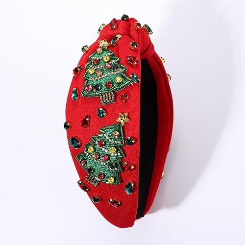 Vista 97 de Diadema de Navidad para mujer, accesorios de Navidad con cuentas, arco de Navidad, copo de nieve, diadema anudada HOHOHO, rojo y verde, perla