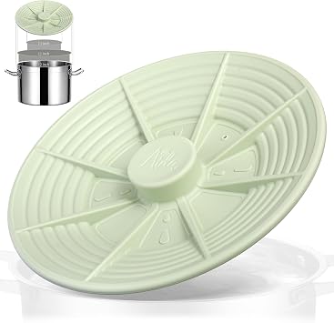 Universal Silicone Pot Lid for Pots and Pans, Food-Grade Silicone, BPA Free, Splatter Guard, Spill-Proof, Heat Resistant, Large 7–12 Inch for Frying Pans, Woks & Cookware – Green