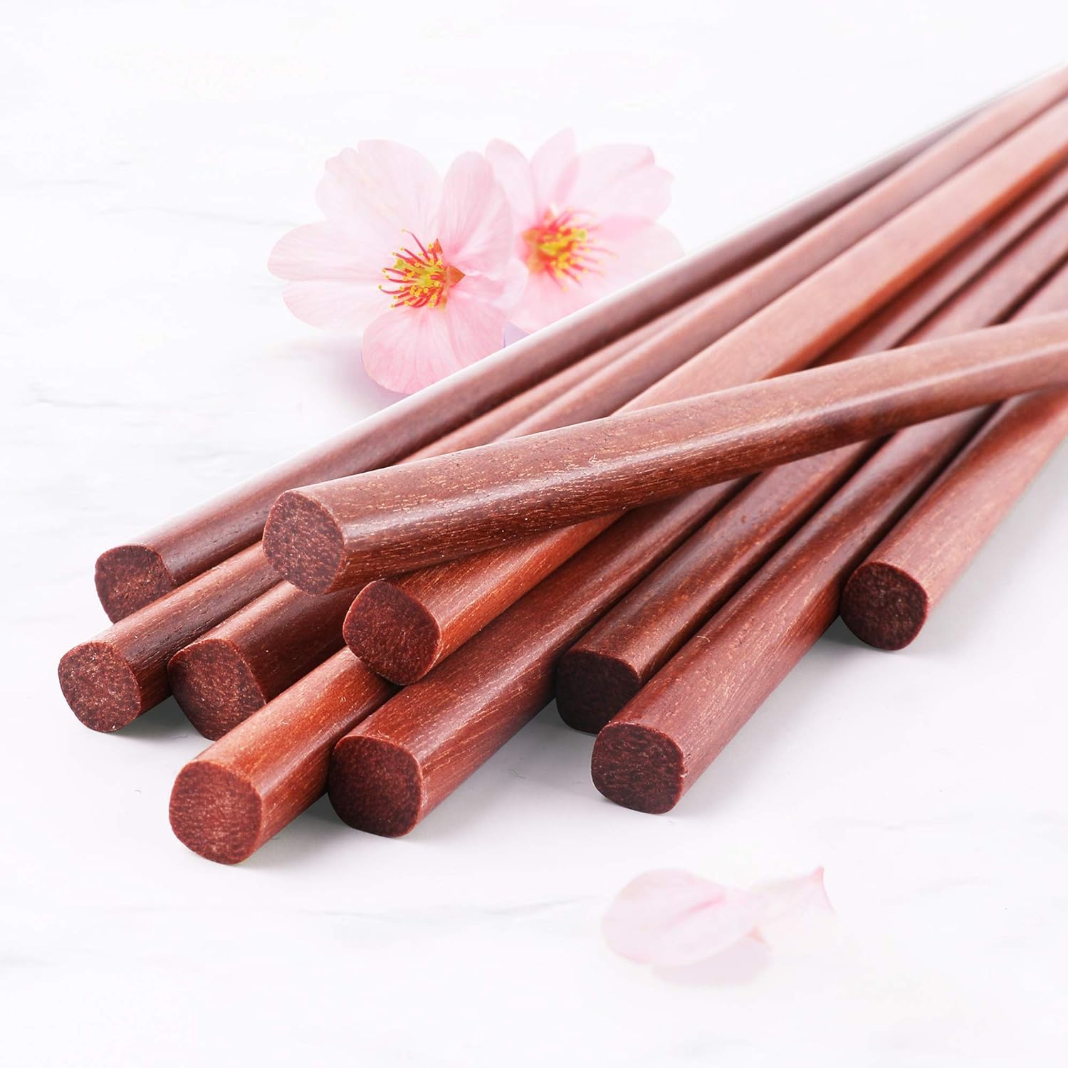 5 Paires Baguettes Japonaises En Bois Réutilisable Naturel Avec Boîte