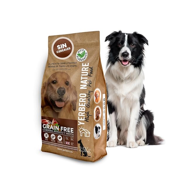Yerbero Nature Grain Free Cordero Boniato y Guisantes, Pienso Sin Cereales