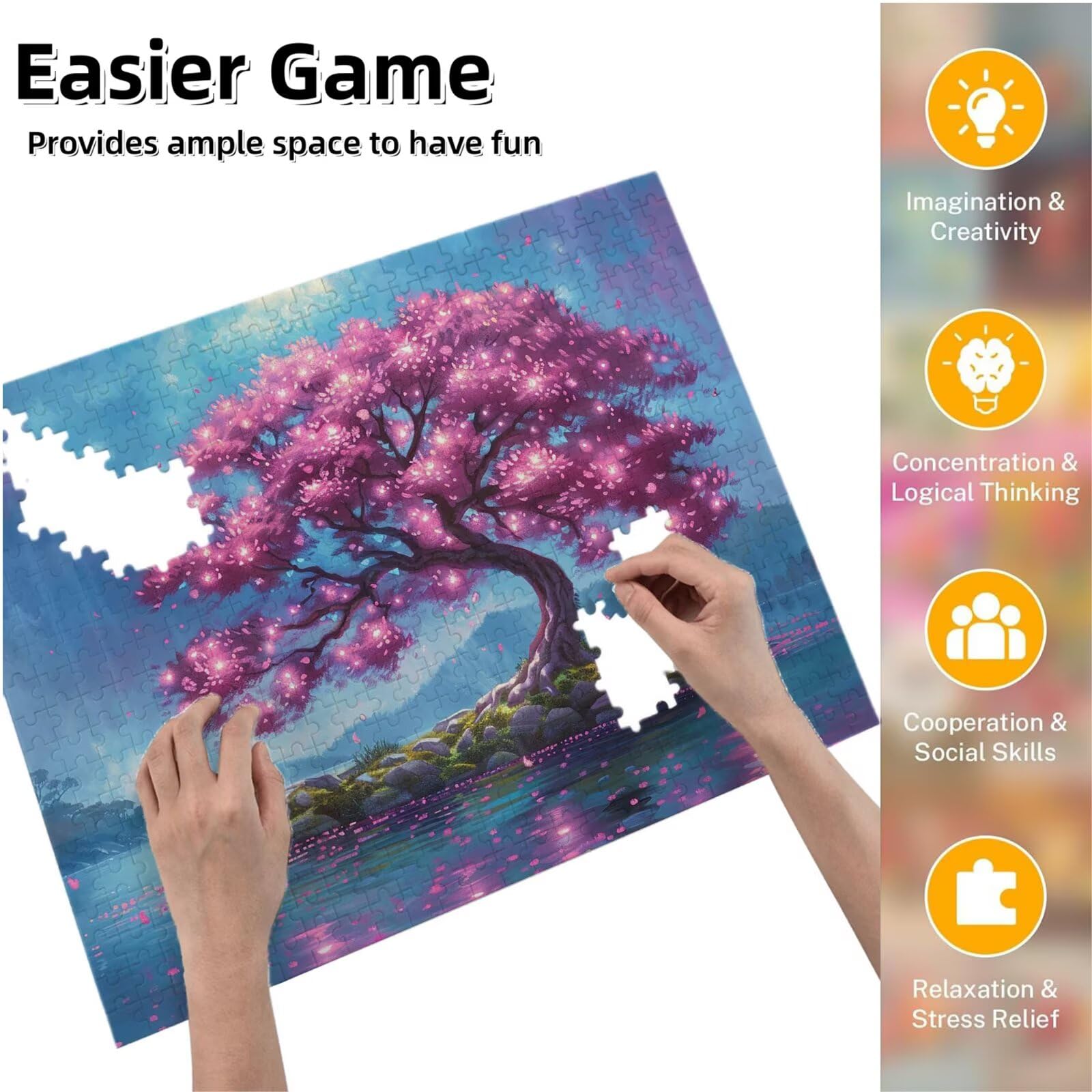 Jigsaw Puzzle, 4000 Pezzi Puzzle Classici, Rosa Puzzle Rilassamento Intelligence, Mpossibile Difficile Puzzles impegnativo per adulti Puzzles per Gioco Familiare, Regalo per Amore Amico Albero K0F-240