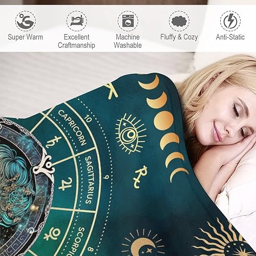 Miniatura 3 de Manta de regalo de Virgo, manta rectangular de franela del zodiaco de 50 x 40 pulgadas, manta acogedora de regalo para niños, niñas, adolescentes,