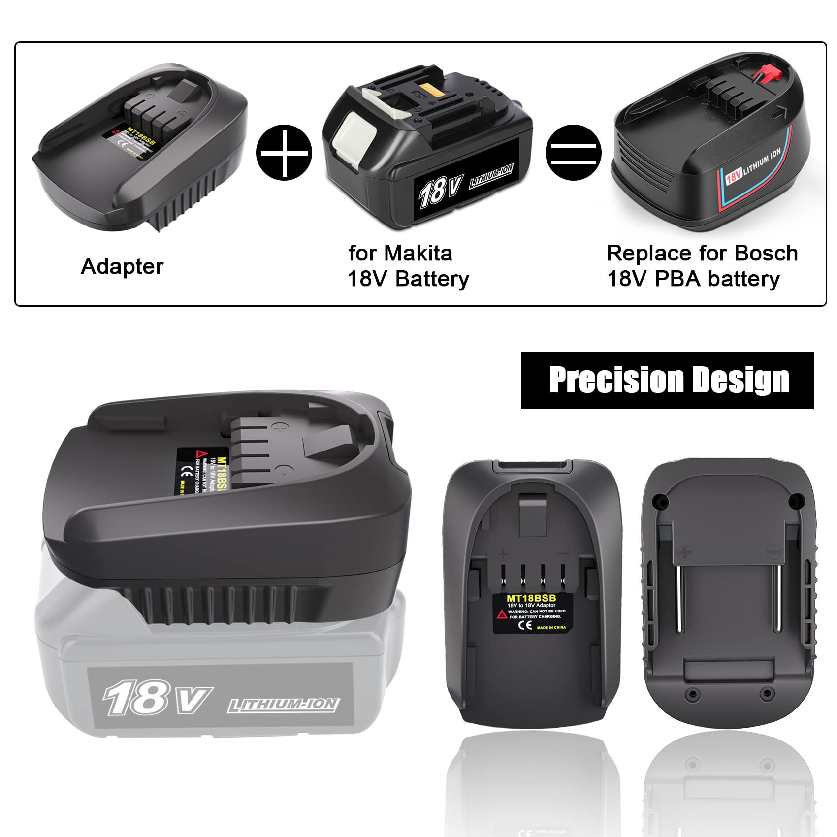Adapter do akumulatora litowo-jonowego Makita 18 V BL1830 BL1860 BL1850 BL1815 - konwersja do elektronarzędzi Bosch PBA 18 V