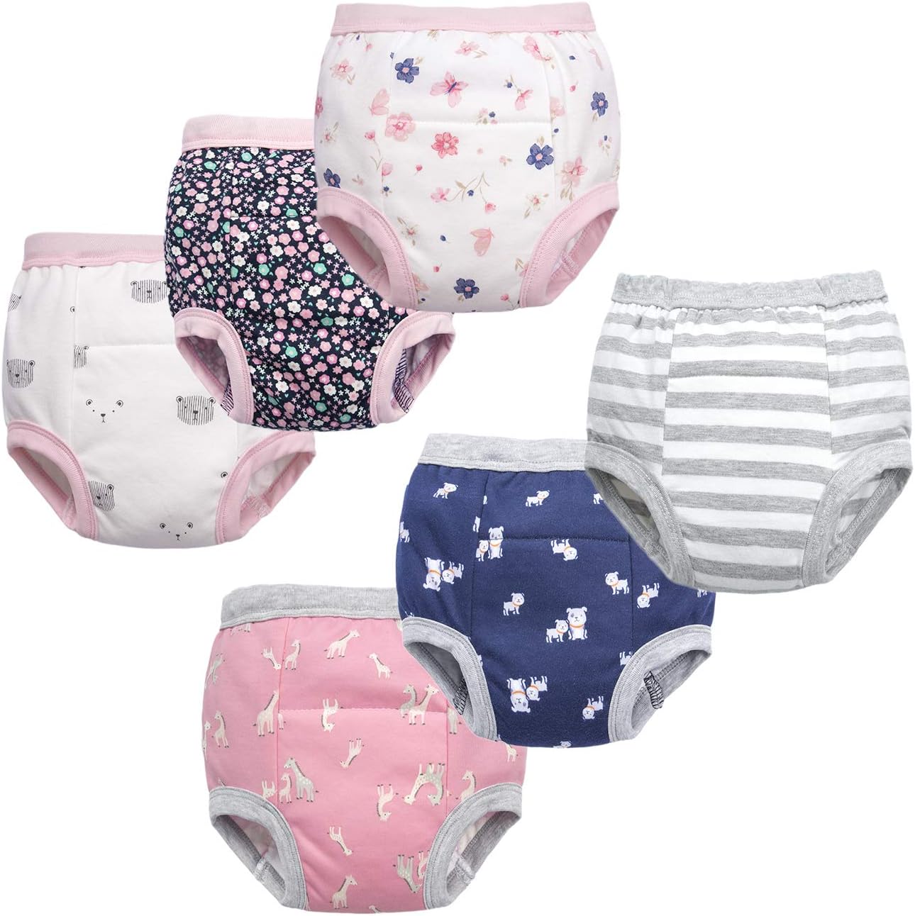 BIG ELEPHANTBIG ELEPHANT Unisex-Baby Toddler Potty 6 Pack Cotton Pee Training Pants Underwear