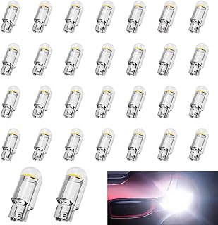 Car LED Bulb, 194 LED Bulb, 168 2825 W5W T10 Wedge COB LED Replacement Bulbs, 12V 6000K Interior Light for Car Dome Map Door Courtesy License Plate Lights (White)