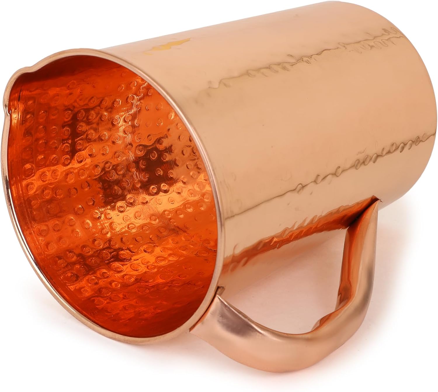 Zap Impex Pure Copper Pitcher with a Lid, Solid Copper, Copper Water Hammered Jug, Capacity 1200ml