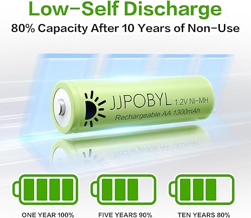 Miniatura 8 de Pilas recargables AA de 1300 mAh NIMH precargadas doble A batería de 1.2 V para luces solares, decoración de jardín al aire libre, luces de cadena