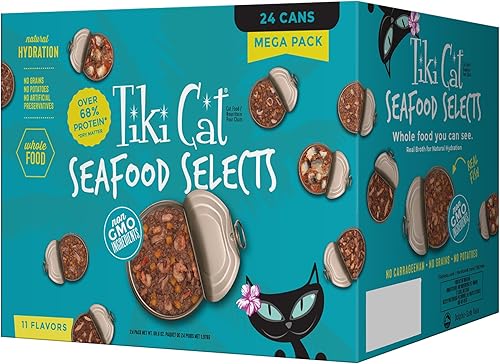 Miniatura 9 de Tiki Cat Mega Pack de comida húmeda para gatos, paquete variado de antojos de pollo, latas de 2.8 onzas (24 unidades)