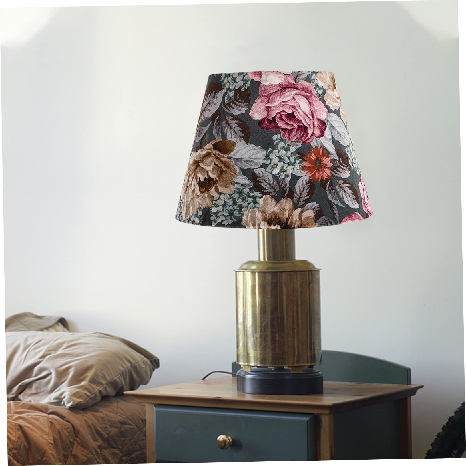 Homoyoyo Pantalla de Tela para Lámpara de Mesa, Tulipas para Lamparas Flores, Cubierta de Luz Decorativa, Estilo Artístico y Luz Cálida para Dormitorio