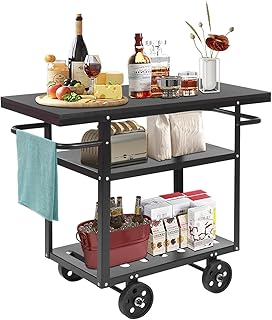 3 Tier Vintage Rolling Bar Cart, Industrial Mobile Serving Cart, Coffee ...