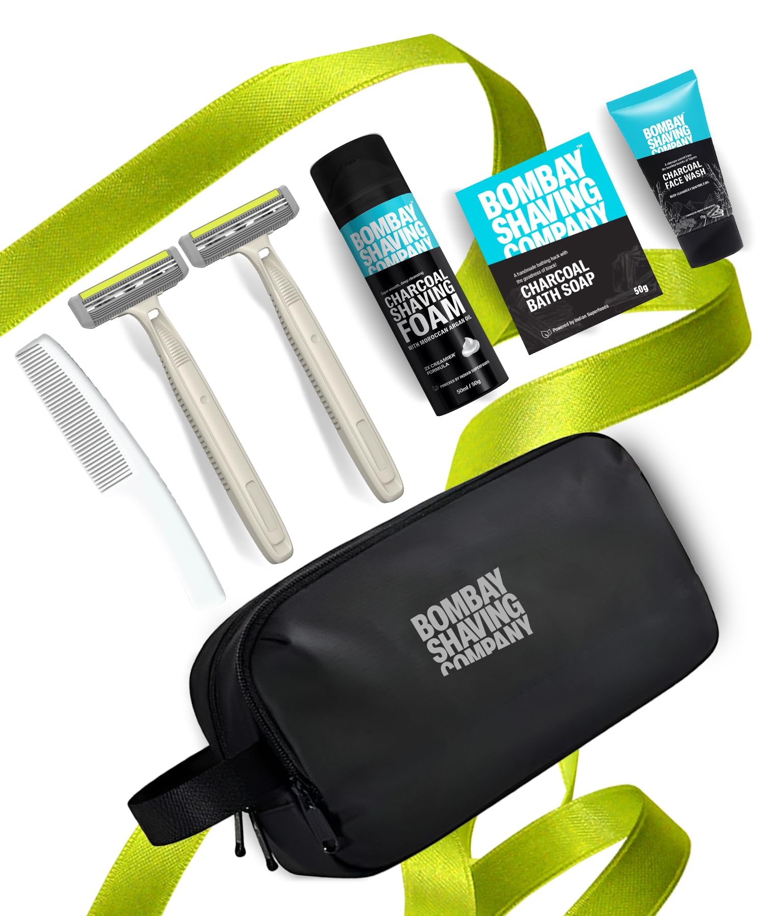 Bombay Shaving Company 7in1 Shaving Kit for Men | Grooming Kit for Men | Charcoal Shaving Foam, Charcoal Soap, Razor for Men, Charcoal Face Wash, Hair Comb with Travel Pouch (B0CLGJR1J7) Amazon Price History, Amazon Price Tracker