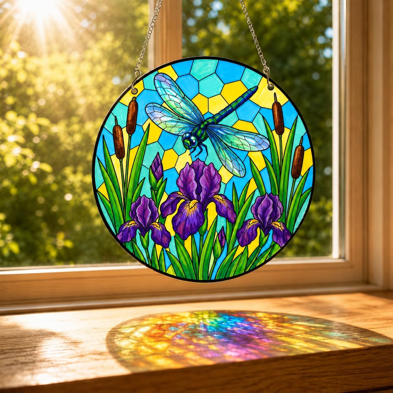Jiamiyou 51pcs Animal Suncatcher Craft Kit DIY Stained Glass Art for Adults