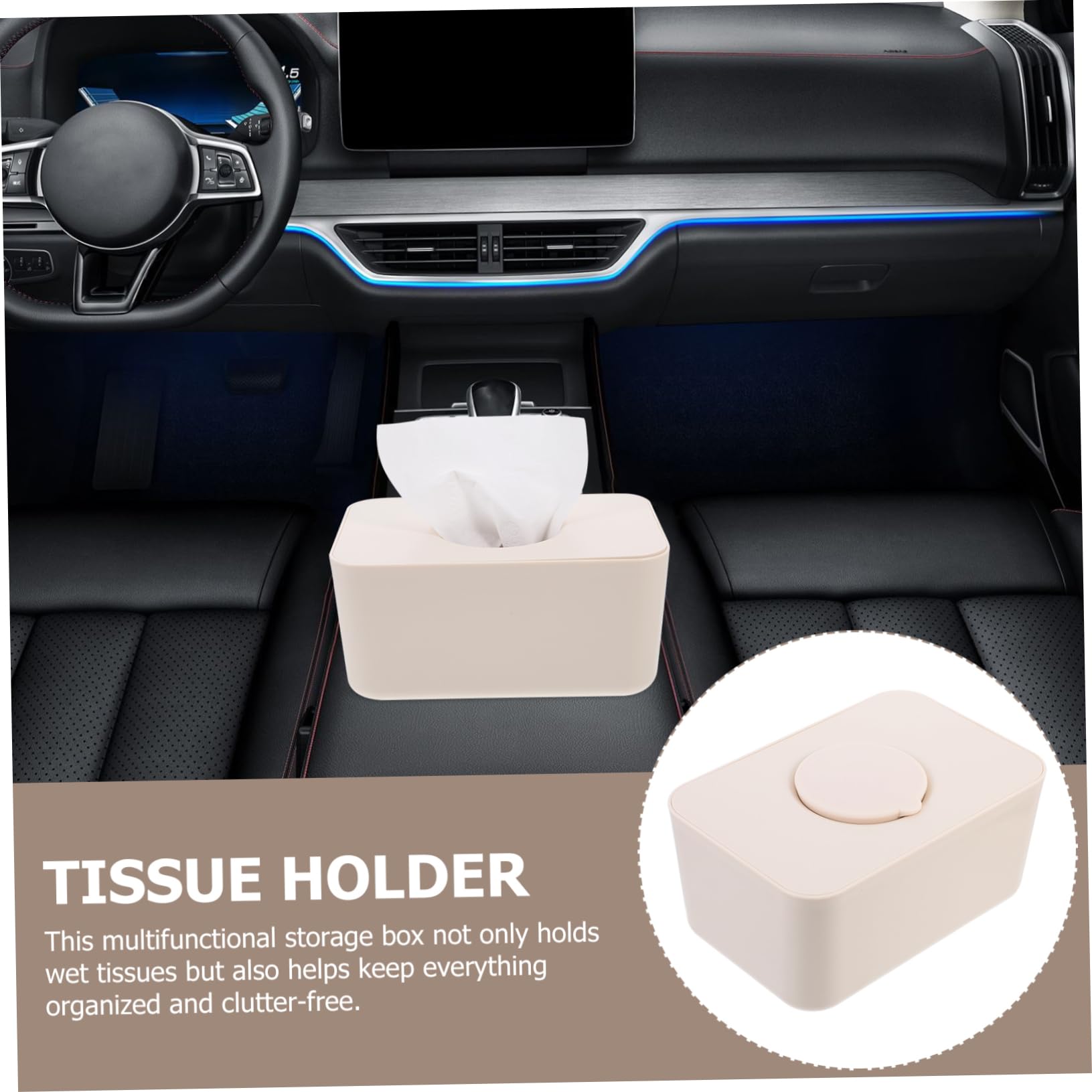 WOONEKY Caja De Toallitas Húmedas Dispensador De Pañuelos Tapa Funda De Silicona Para Guardar Toallitas y Servilletas Para Uso Coche o Cocina