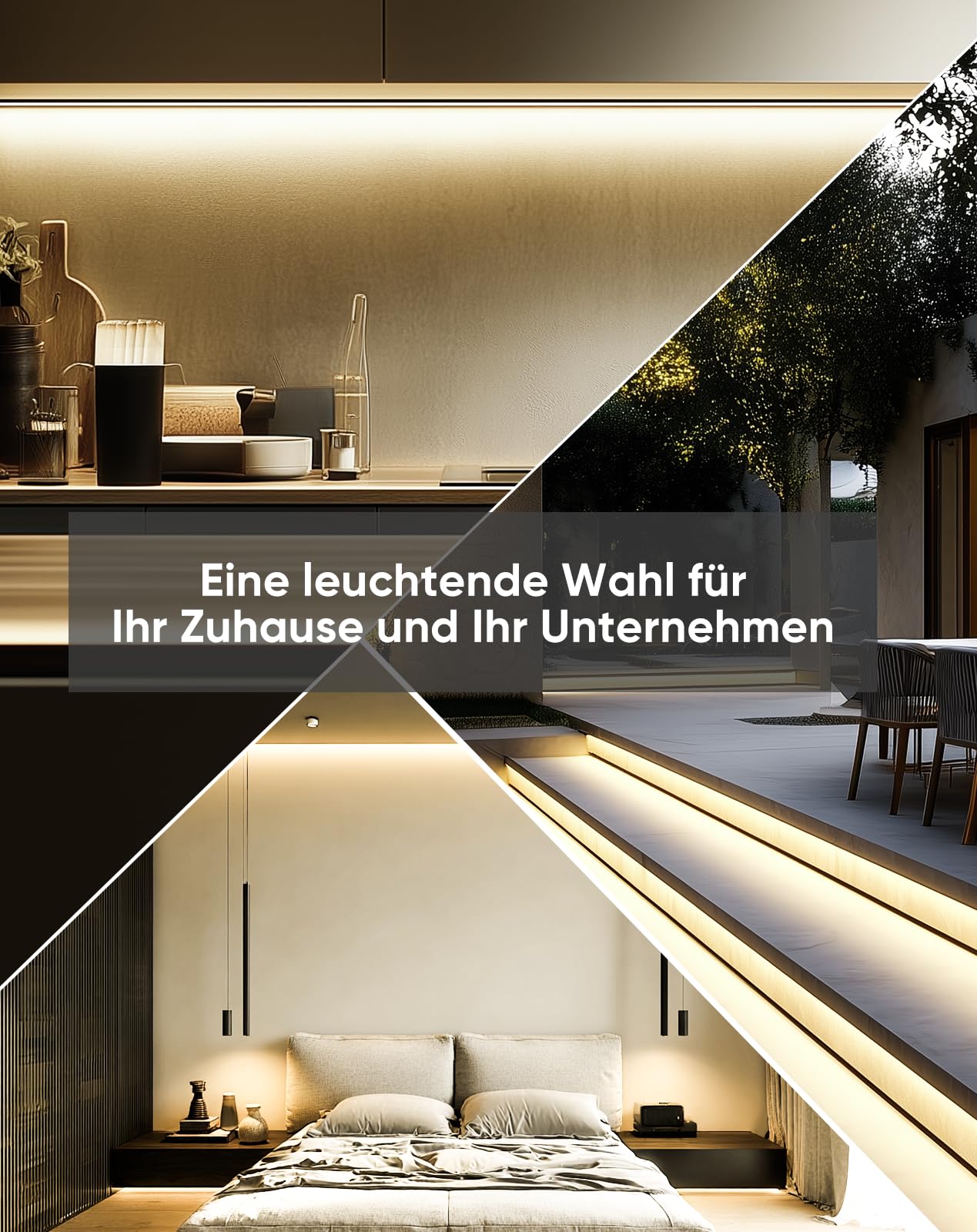 230V LED Streifen Aussen, SMD 2835 IP65 Wasserdicht, Bande LED Durchsichtig 1200LM Ohne Trafo Flexible Kürzbar für Zimmer und Außen Dekoration Beleuchtung, 4000K Neutralweiß, 10m