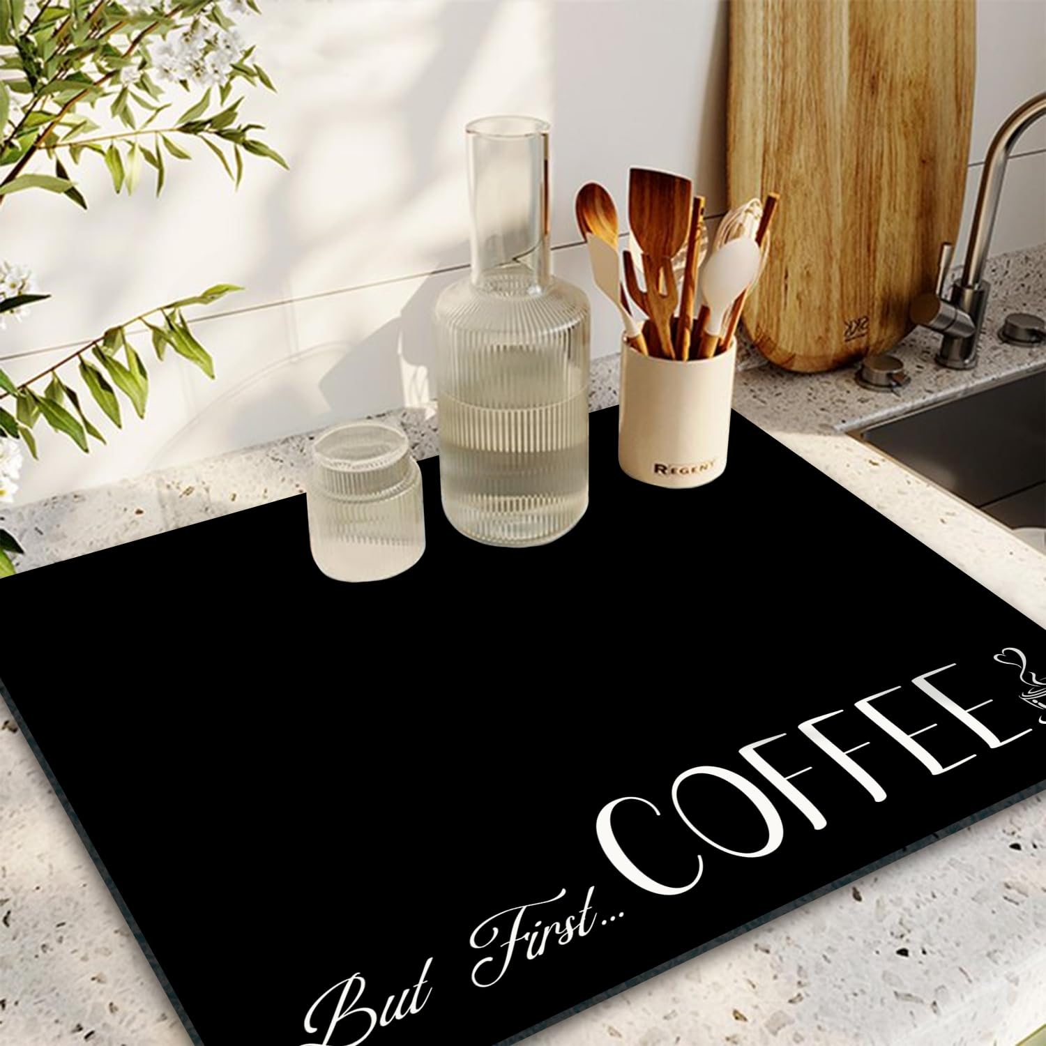 Tappetino da bar in gomma per scolapiatti per bancone della cucina, tappetino da caffè per casa, bar, regalo, accessori da cucina, negozio decorativo, tappetino per asciugare piatti di cioccolato