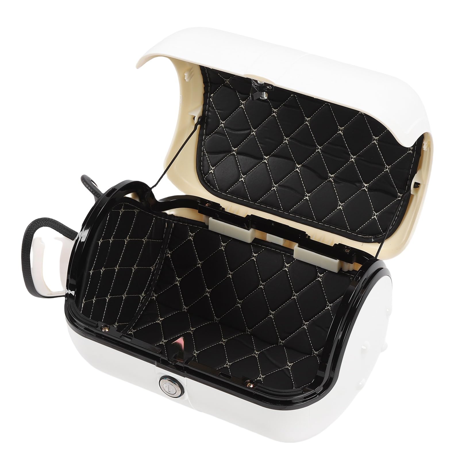 SIXRUN Motorrad-Topcase 28 Liter, Wasserdichtes ABS-Kofferraum für Motorrad, Universell Passend für Scooter und Motorräder, Mit Montagesatz und Schlüssel – Weiß