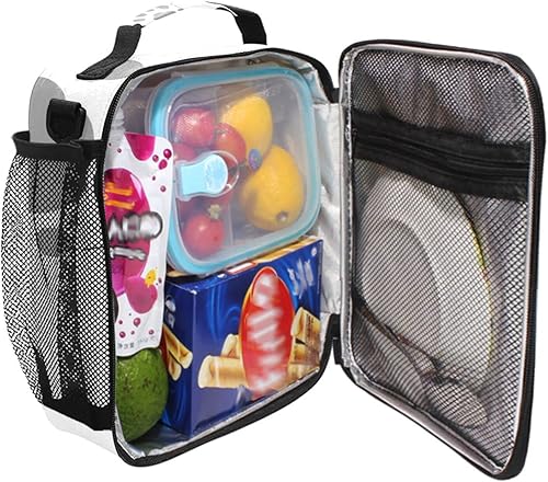 Miniatura 5 de ALAZA Divertida lonchera de gato negro con aislamiento, bolsa de almuerzo para niñas, bolsa de almuerzo congelable, correa de hombro, lonchera