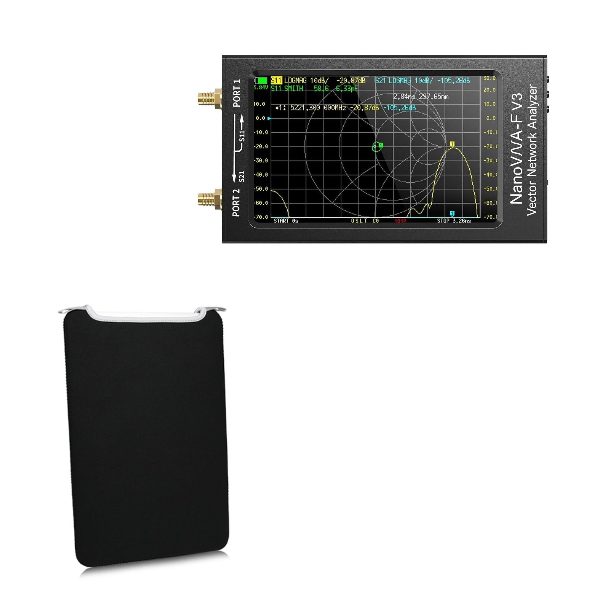 BoxWave Case Compatible with Seesii NANOVNA-F V3 - SlipSuit, Soft Slim Neoprene Pouch Protective Case Cover - Jet Black