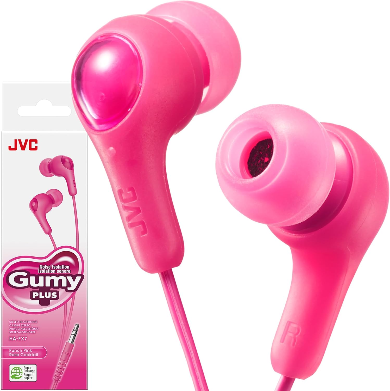 JVC Gumy in Ear Earbud Headphones with Paper Package,...