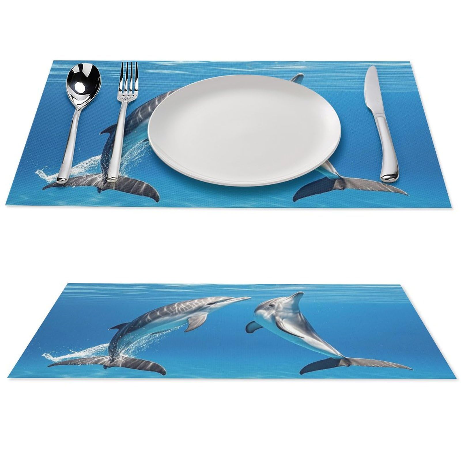 Set de table en PVC lot de 6 dauphins lavables et lavables pour table de cuisine